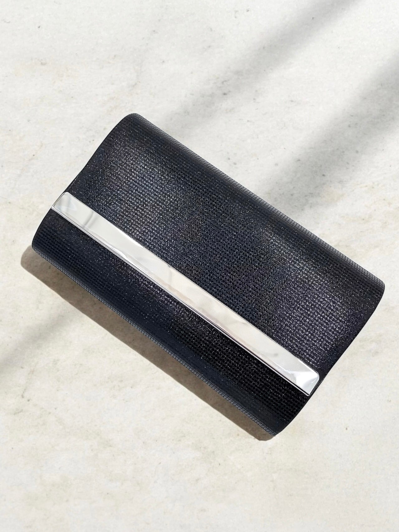 Black shiny clutch bag online