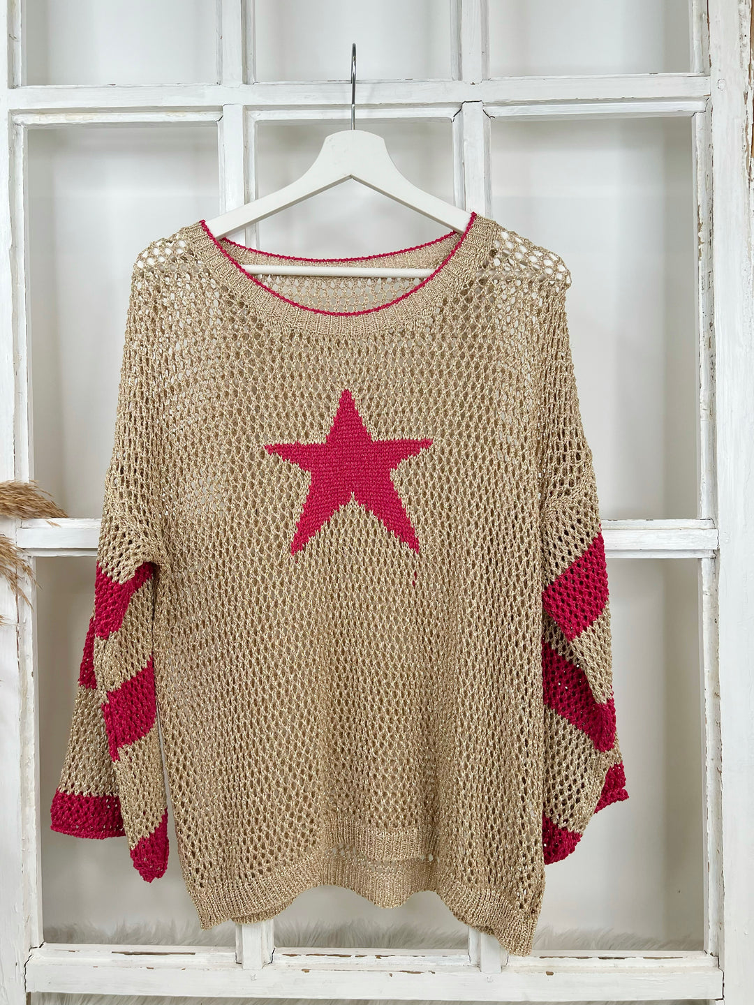 Netzpullover Pink Star